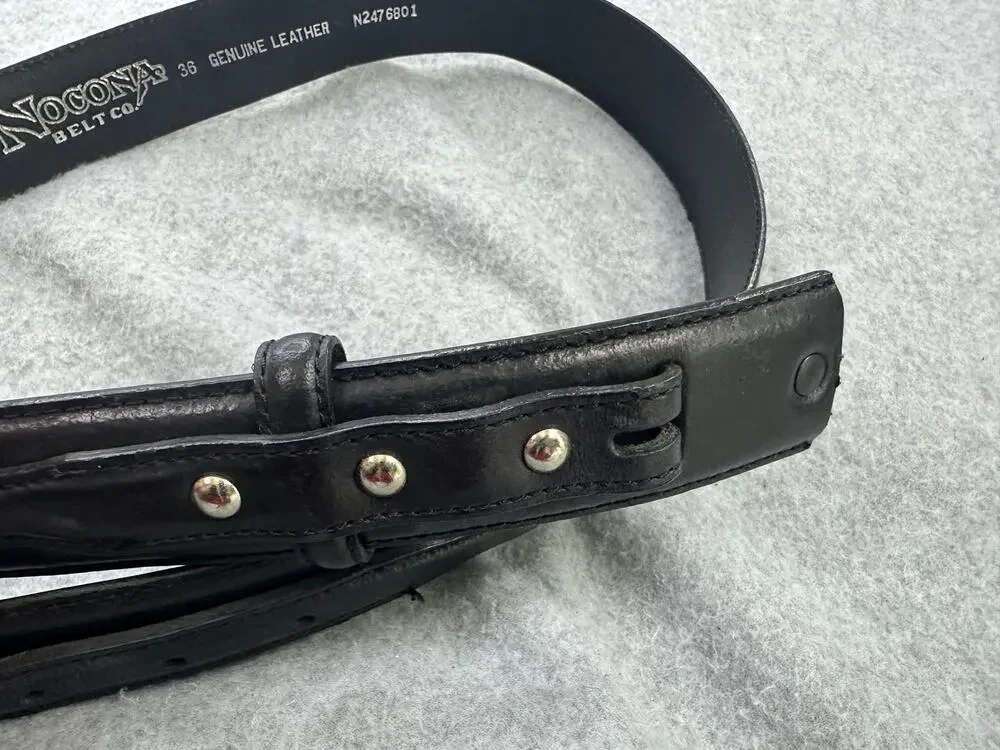 Nocona Black Ranger Belt Laced Arrows Leather Western Style N2476801 Size 36